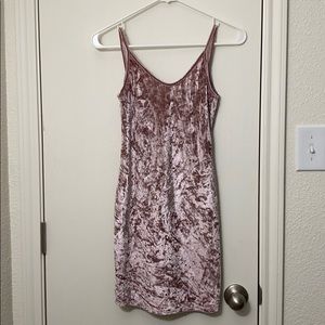 Pink velvet dress